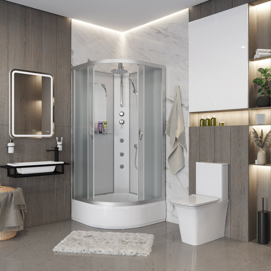 Niagara Classic NG 3302-14BKTG Душевая кабина 100x100 Без крыши с тропическим душем и гидромассажем 33021424BKTG