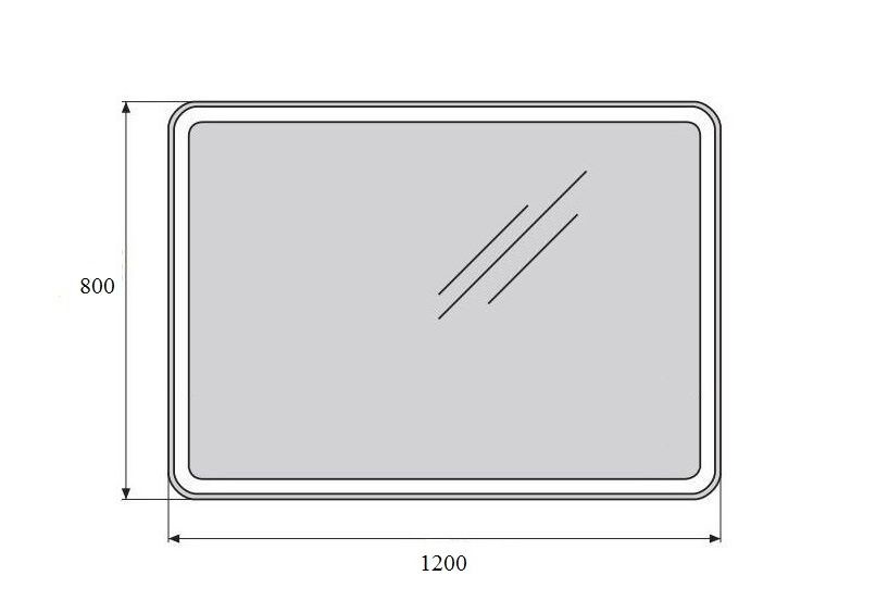 Зеркальное полотно BelBagno 120*80 SPC-1200-800-LED