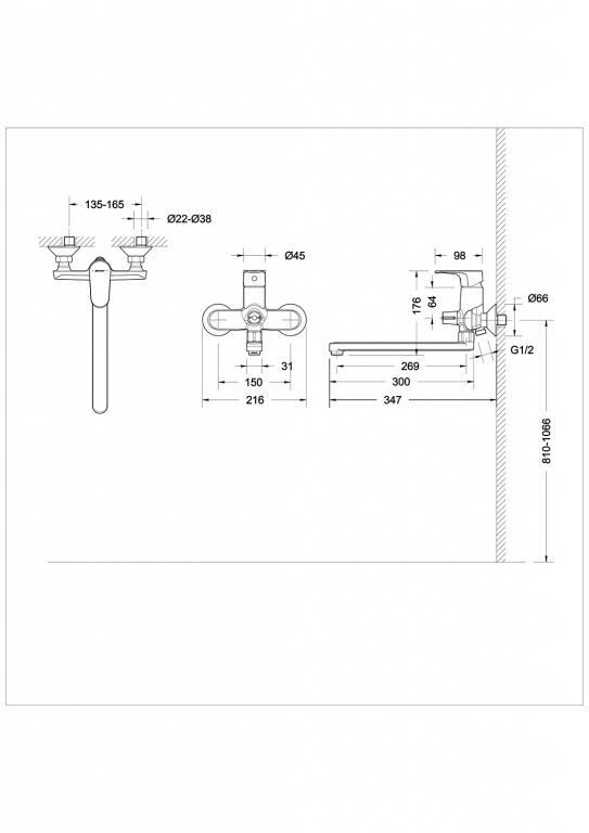Bravat Alfa F6120178CP-01L смеситель для ванны хром