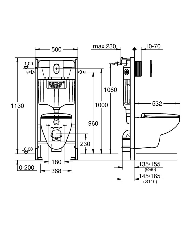 Grohe Solido 39418000 унитаз подвесной c инсталляцией