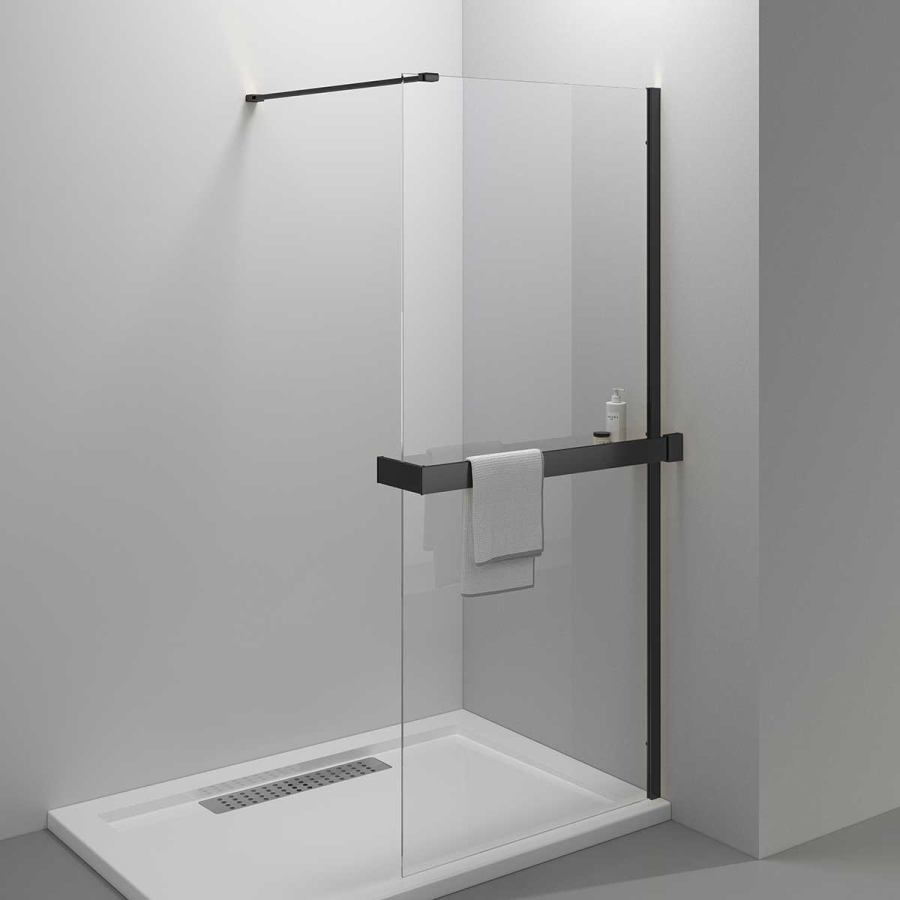 Vincea Walk-In душевая перегородка 80 см черный профиль VSW-4HR800CLB