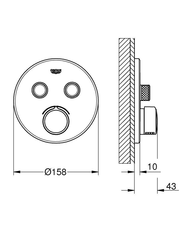 Grohe Grohtherm SmartControl 29145000 смеситель скрытого монтажа хром