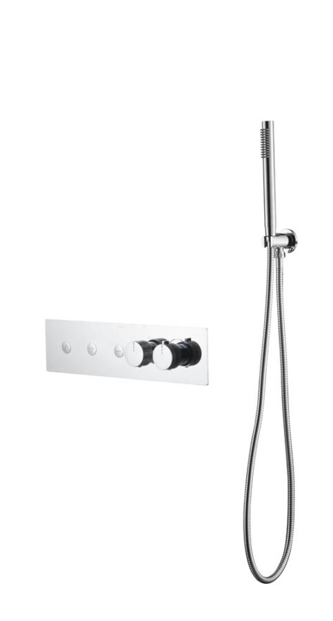 Термостатический смеситель встраиваемый с ручным душем Boheme Fusion Thermo Chrome 131-SYS-CR