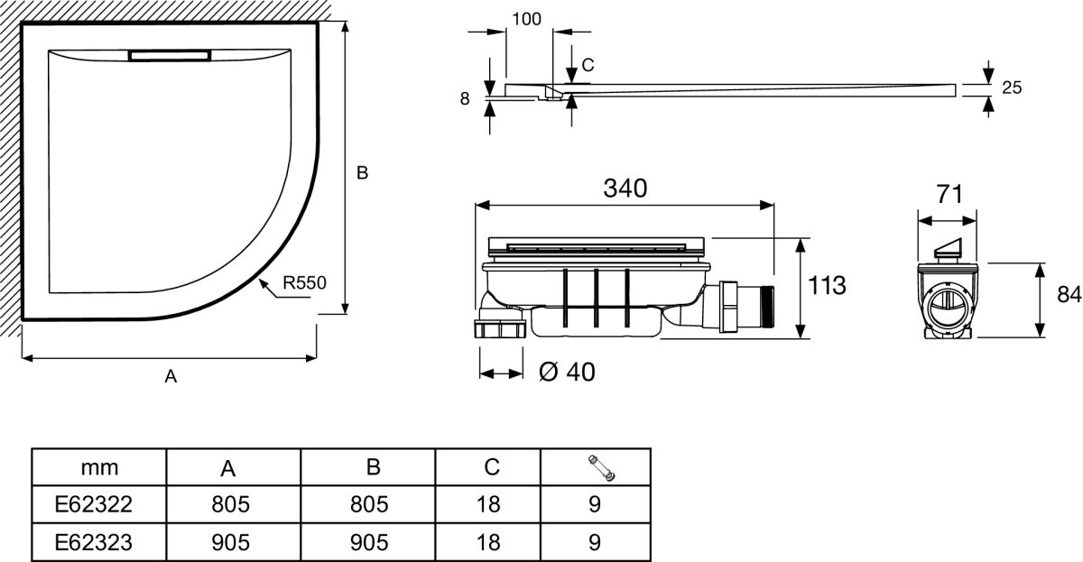 Jacob Delafon Flight Pure E62322-00 80*80*2,6 душевой поддон акриловый