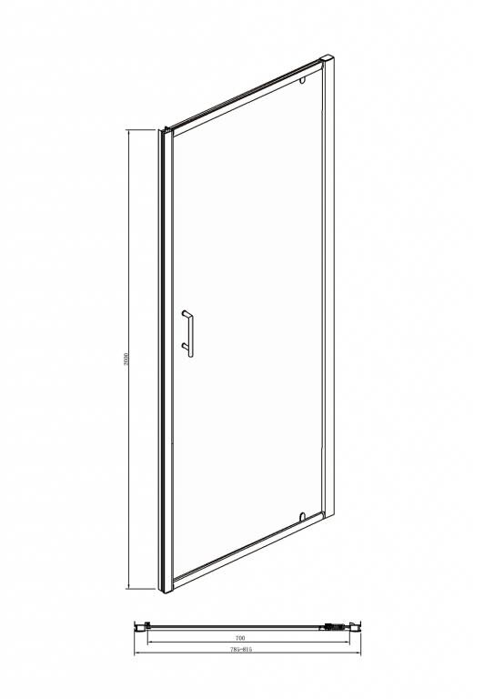 Bravat DROP BD080.4110A Душевая дверь 80*200