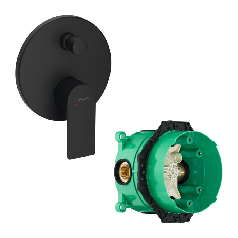 Hansgrohe 72468670S Set HG Rebris E смеситель для ванны скрытого монтажа (72468670+01800180) матовый черный