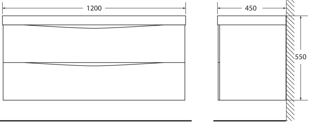 BelBagno Marino 120 см тумба под раковину MARINO-1200-2C-SO-CL-P подвесная