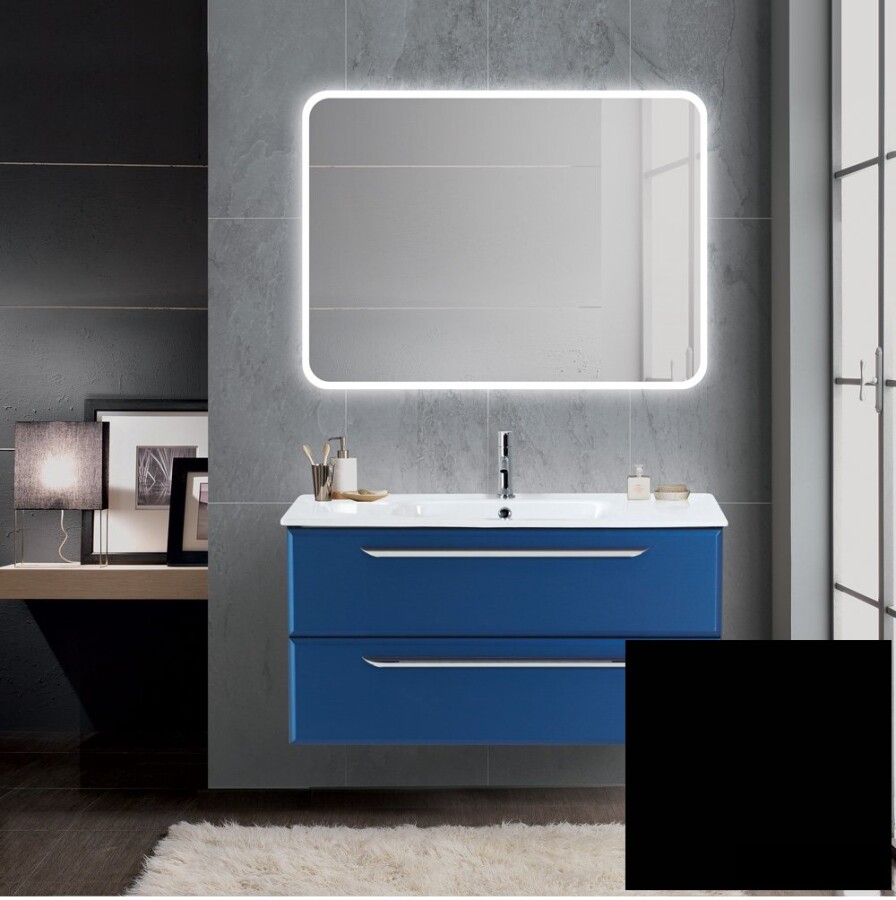 Cezares тумба с раковиной ECO-CER-1200-2C-SO-GR-P+CZR-NAT-120-LVB черный 117х45х50