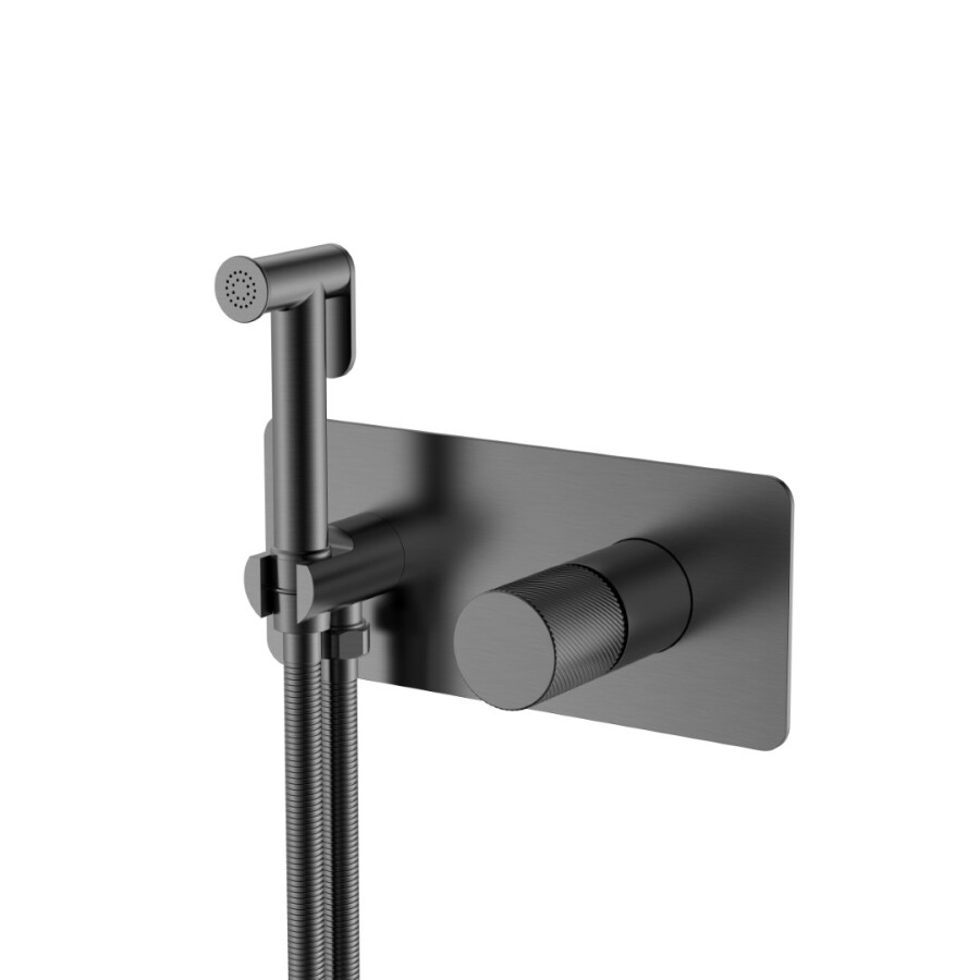 Гигиенический душ со смесителем Boheme Stick ручка Spirale Gun Metal 127-GM.4