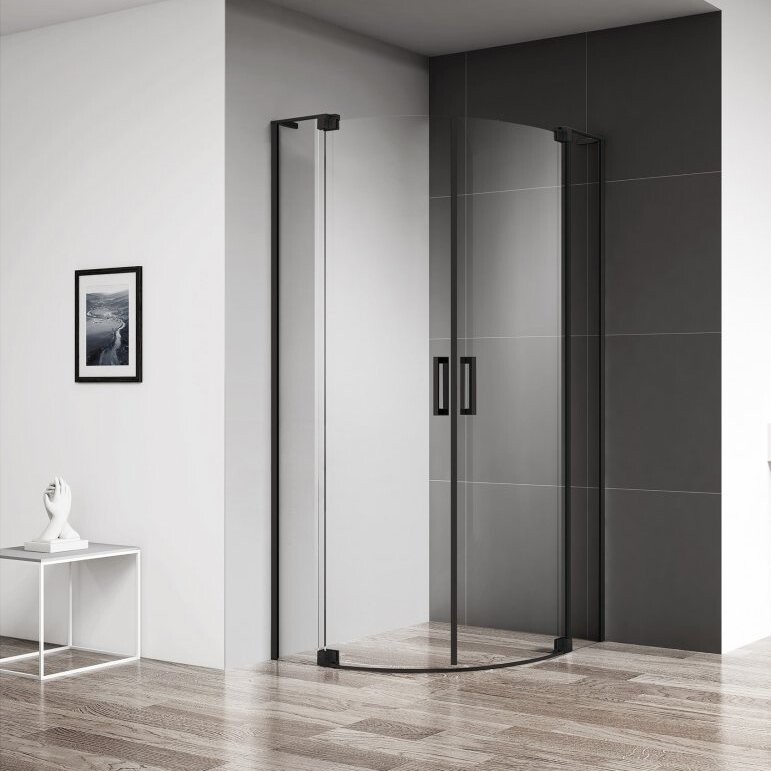 Cezares SLIDER-R-2-90/100-C-NERO душевое ограждение 100*100*195