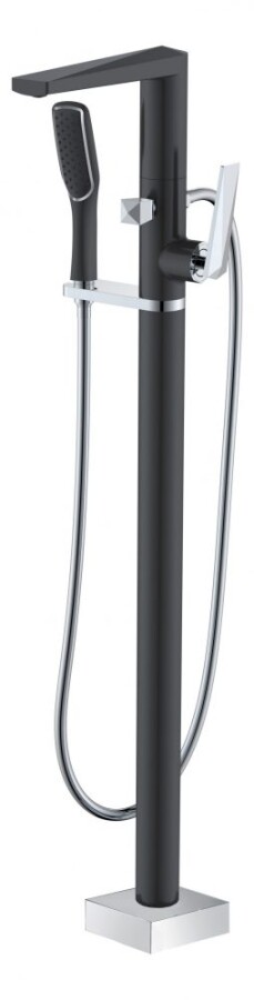 Смеситель для ванны напольный Boheme Venturo Черный / Хром 379-B