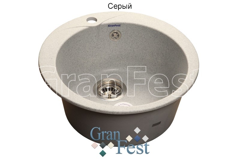 GranFest Rondo GF-R-480 кухонная мойка серый 47х47см