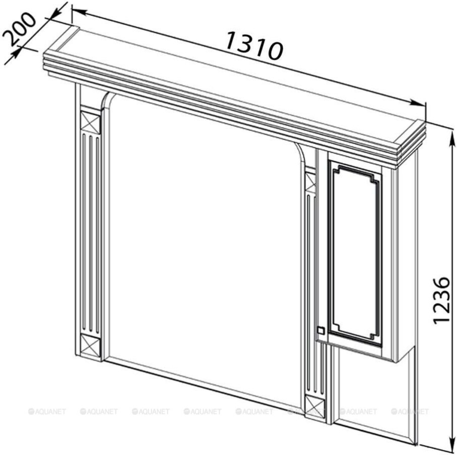 Зеркало-шкаф Aquanet Фредерика 125*123 белый 00182012