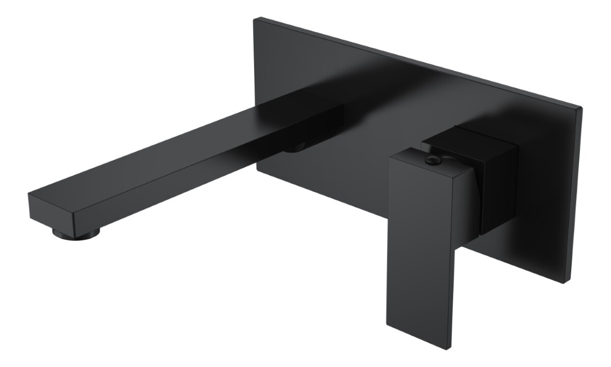 Смеситель для раковины из стены Boheme Qubic Matt Black 475-B