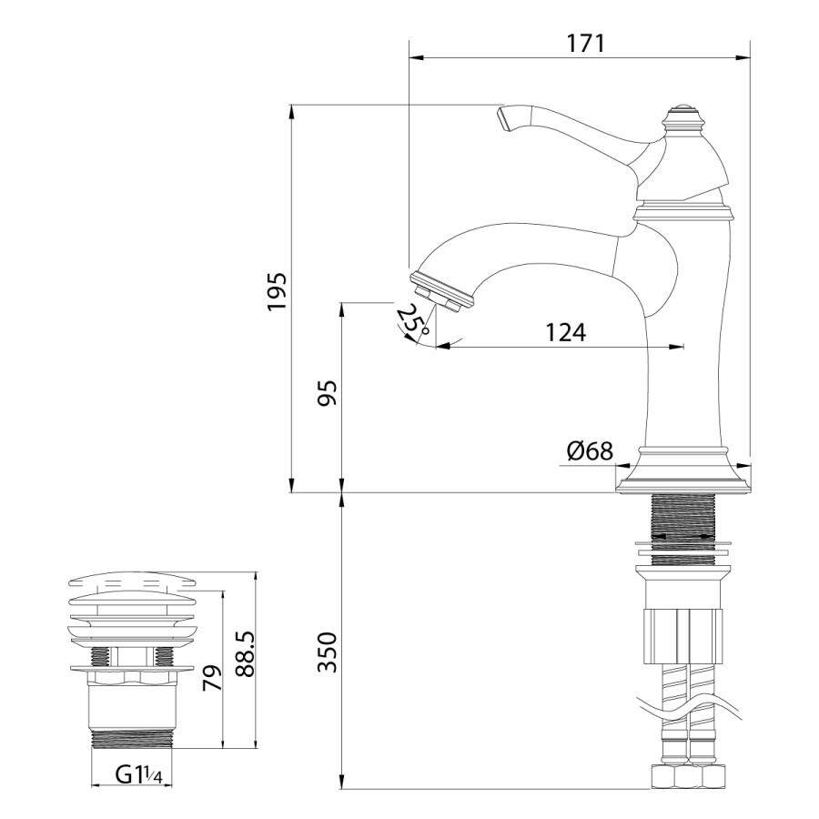 Lemark LM5506GG Greek смеситель для раковины золото