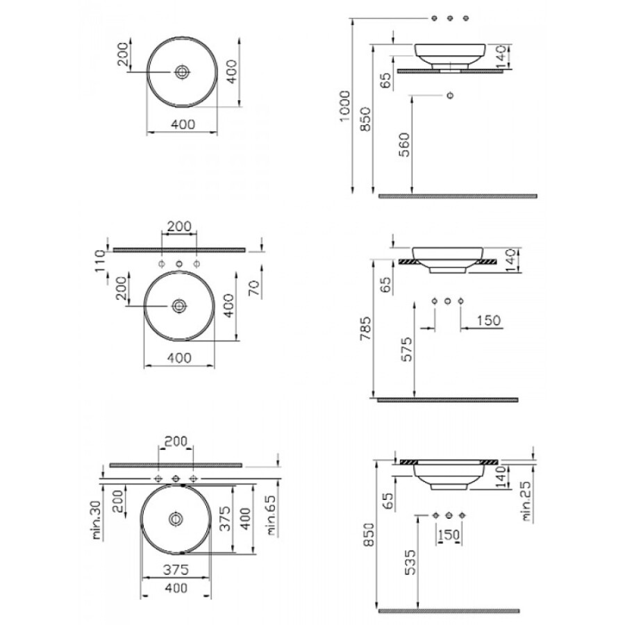 VitrA Water Jewels 4334B003-1361 раковина накладная 40 см