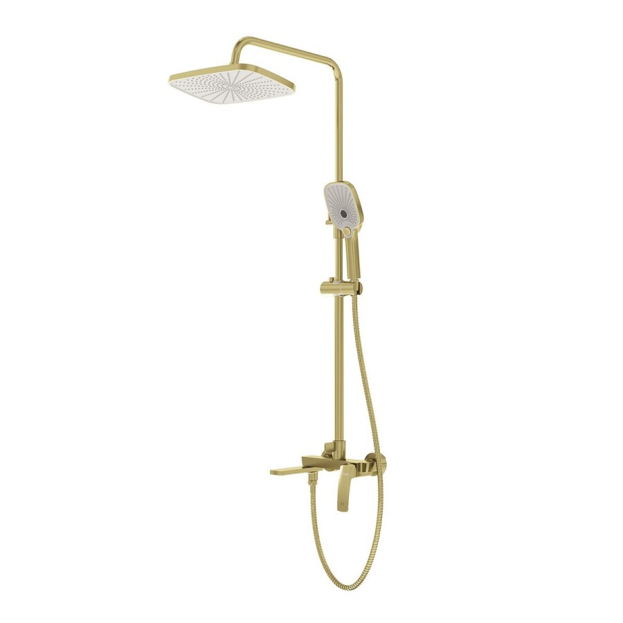 Душевая стойка Grossman Mercury 500.K35.10.320 с верхним душем,ручной лейкой и смесителем,золото сатиновый,1 место