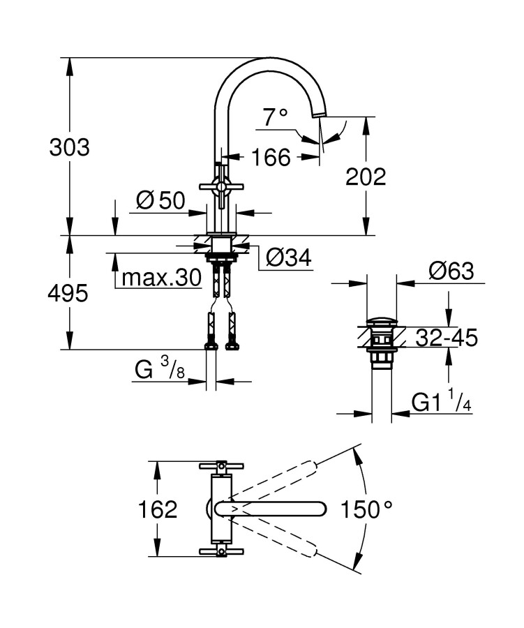 Grohe Atrio New 21019003 смеситель для раковины