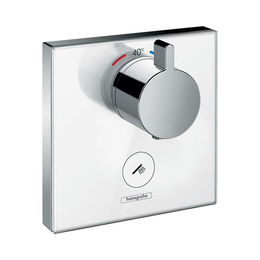 Hansgrohe ShowerSelect HighFlow Термостат с отдельным выводом для ручного душа стеклянный СМ хром-белый матовый 15735400