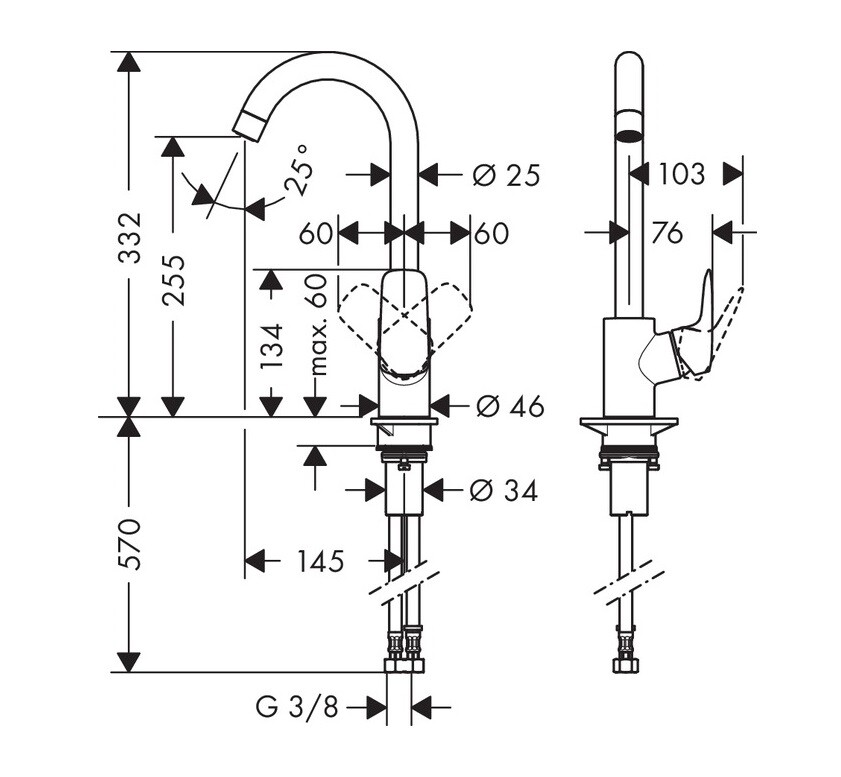 Hansgrohe Logis 260 71835000 смеситель для кухни хром