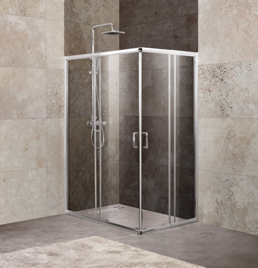 BelBagno Unique душевой уголок 100/115х75/90 см, прозрачный, хром UNIQUE-AH-2-100/115-75/90-C-Cr