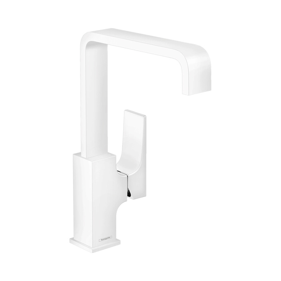 Hansgrohe Metropol Смеситель для раковины 230 с рычаговой рукояткой с клапаном Push-Open белый матовый 32511700