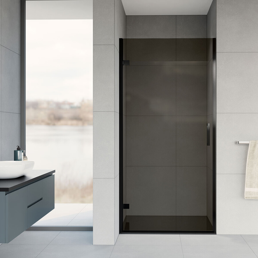Vincea Flex душевая дверь VDP-1F900CGB профиль черный, тонированное