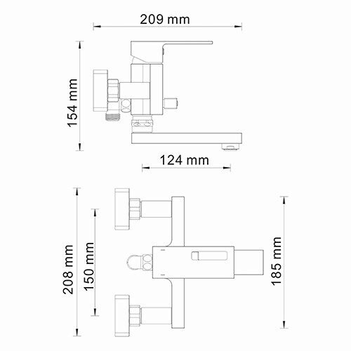 WasserKRAFT Alme 1501 смеситель для ванны хром