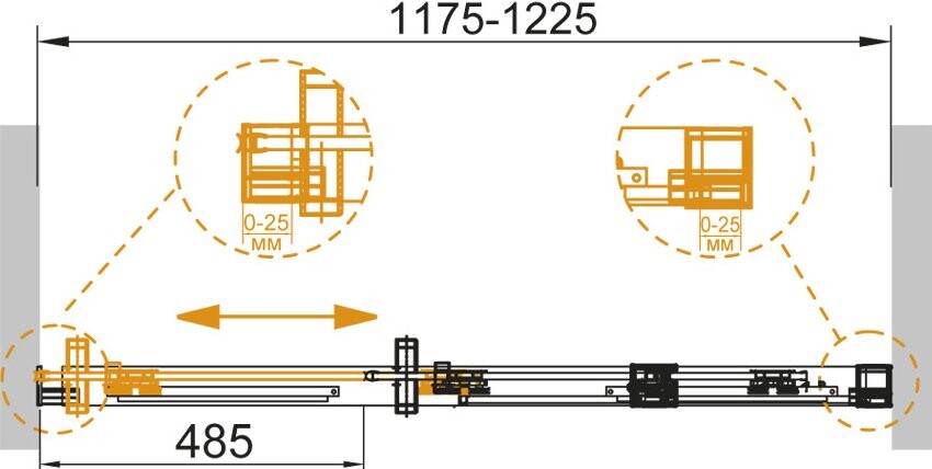 Cezares DUET SOFT-BF-1-120-C-Cr душевые двери 120*195