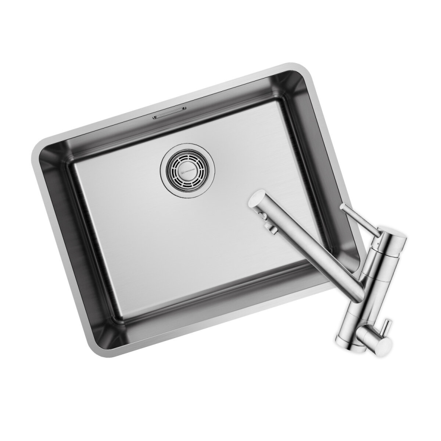 Omoikiri OMI 53-U/I-IN ULTRA + TONAMI-BN комплект мойка кухонная + смеситель 7408.4018