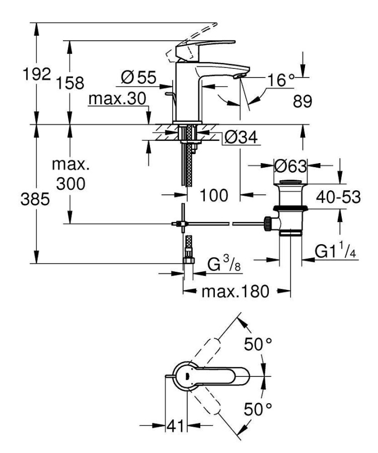 Grohe Eurostyle Cosmopolitan 23037002 смеситель для раковины 28 мм