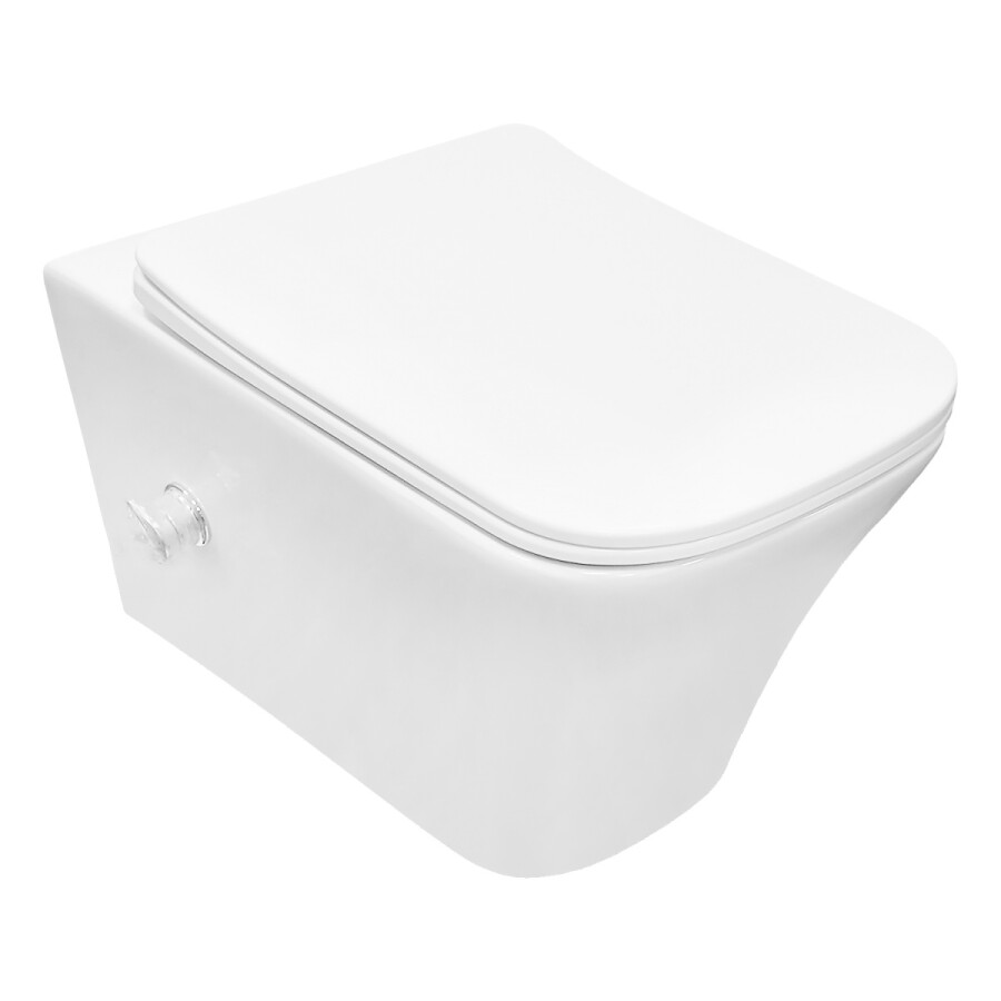 Унитаз подвесной Azario Nove 350х520х365 безободковый, c функцией биде, в комплекте быстросъемное сиденье микролифт AZ-9321B