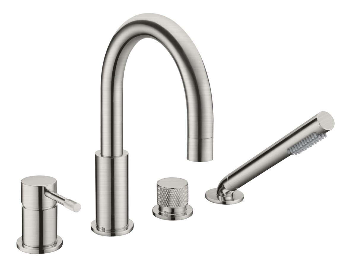 Смеситель врезной на борт ванны Boheme Uno Nikel Brush 460-NB