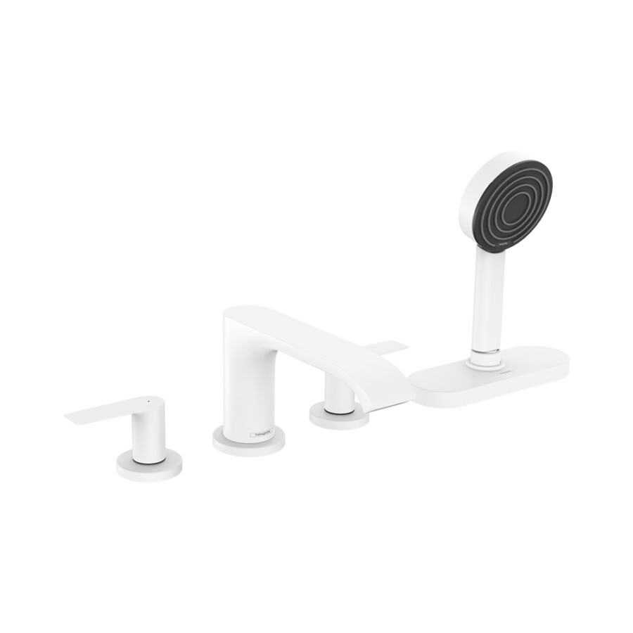 Hansgrohe Vivenis Смеситель на край ванны на 4 отверстия с sBox белый матовый 75444700