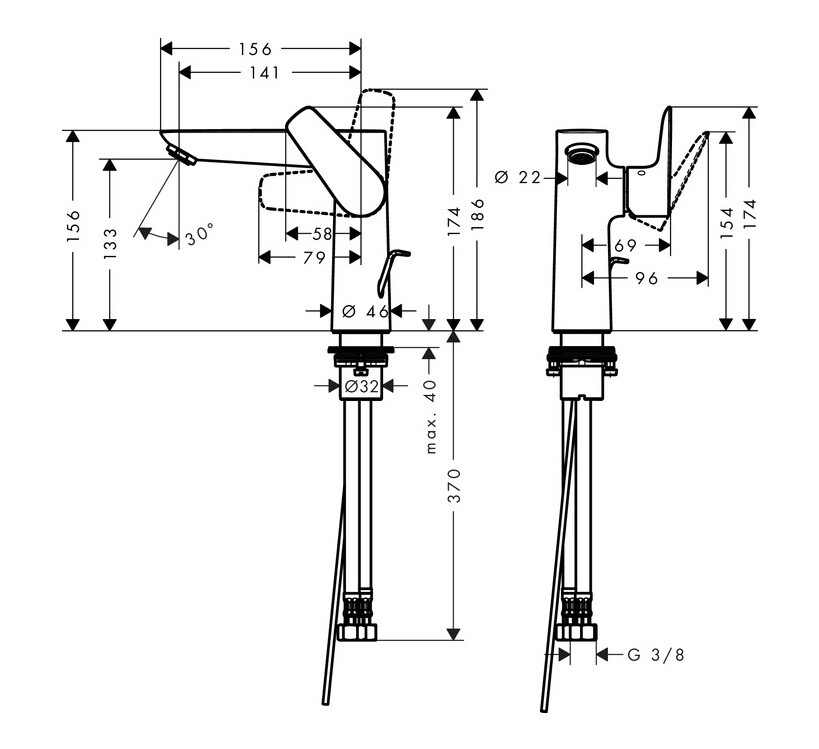 Hansgrohe Talis E 150 71754000 смеситель для раковины хром