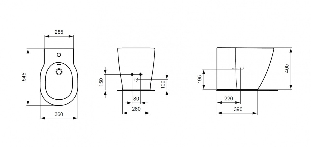 Ideal Standard Connect E799501 биде напольное