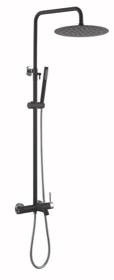 Душевая система Boheme Uno Черный / Хром с изливом 468-BCR