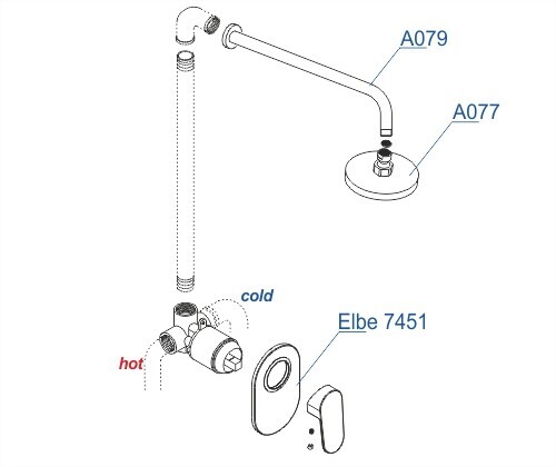 WasserKRAFT A12777 душевая система скрытый монтаж черный