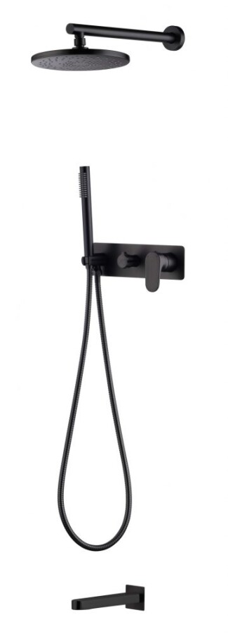 Душевая система Boheme Spectre Black с изливом 454-2-B