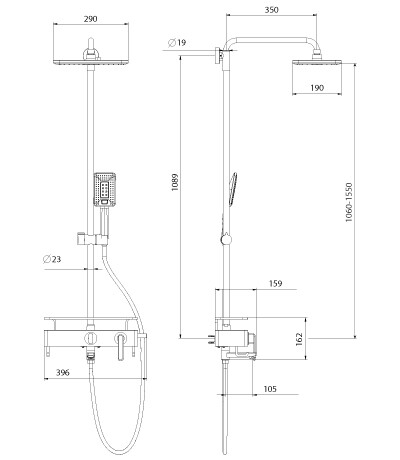 Lemark Mista LM6462WG Душевая система с изливом