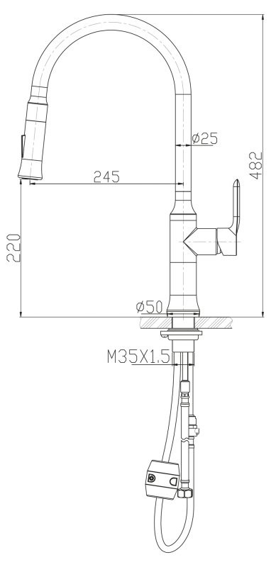 BelBagno Nova BB-LAM38-IN смеситель для кухни сатин