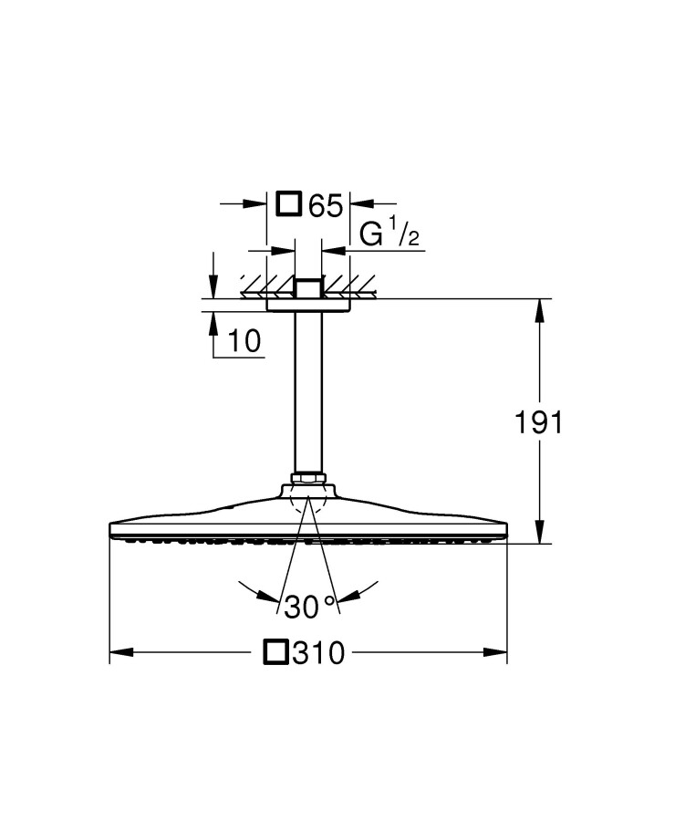 Grohe Rainshower 310 Mono 26565000 верхний душ