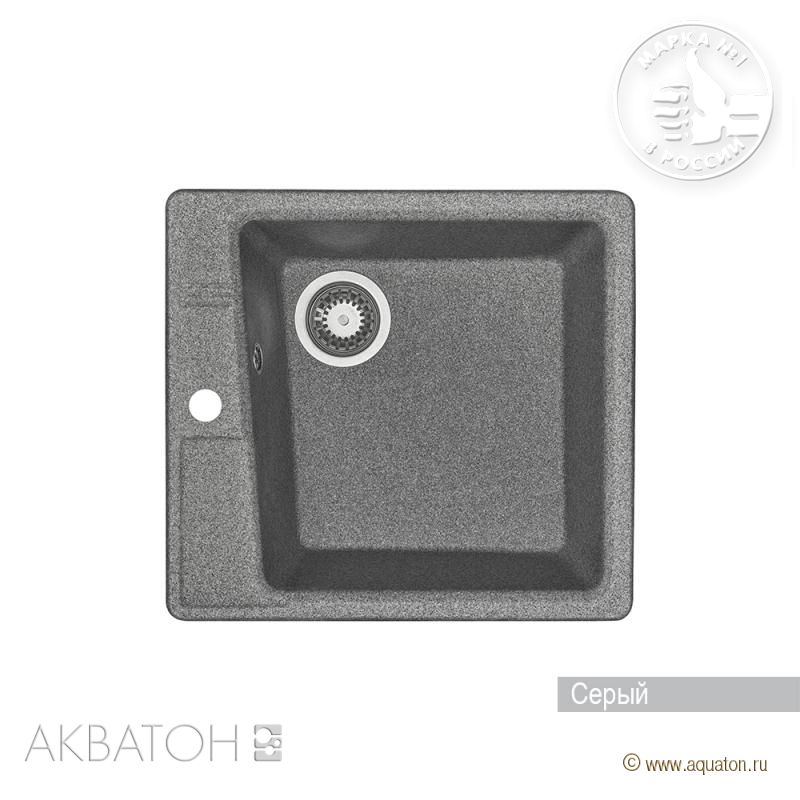 Акватон Парма 1A713032PM230 Мойка для кухни серый 51х47 см