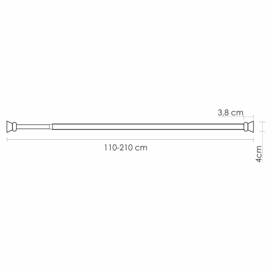 WasserKRAFT Elbe SC-721121 карниз для ванной черный 110-200 см