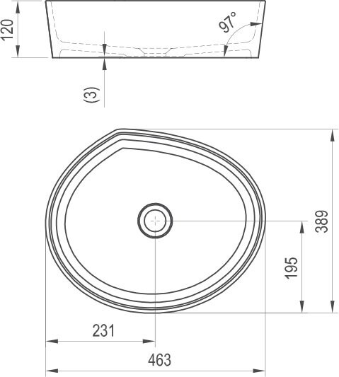 Ravak Moon 3 XJN01300004 умывальник накладной