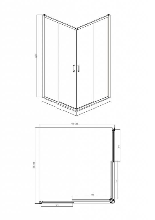 Bravat Line BS090.2202A душевое ограждение 90*90*200