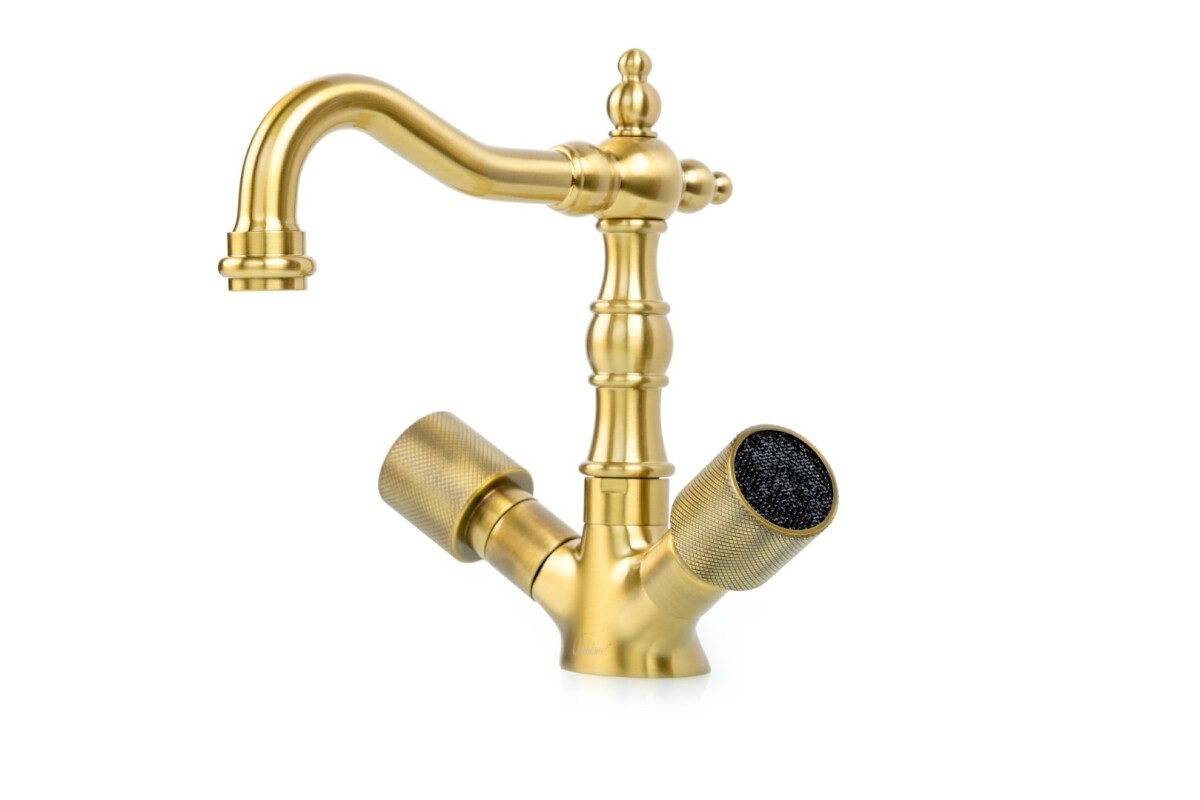 Смеситель для раковины высокий Boheme Royal Cristal Бронза 312-Royal/CRST Black