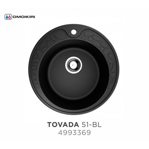 Omoikiri Tovada 51-BL 4993369 кухонная мойка аrtgranit черный 51х51 см