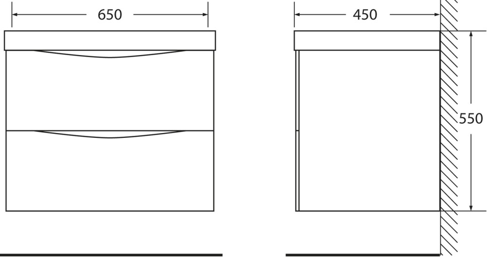 BelBagno Marino 65 см тумба с раковиной MARINO-650-2C-SO-RN-P подвесная