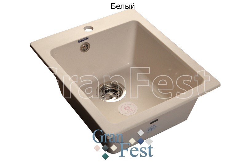 GranFest Practic GF-P-505 кухонная мойка белый 42.7х50.5 см